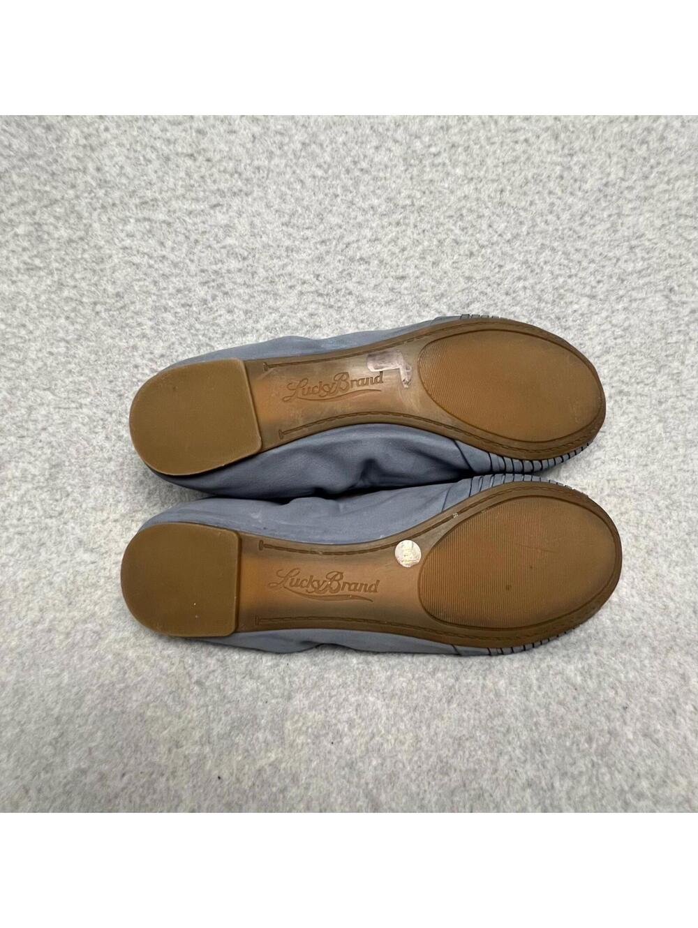 Lucky Brand Ballet Flats Woven Slip On Sz 8.5 Faux Leather Boho Chic Minimalist - Picture 7 of 8